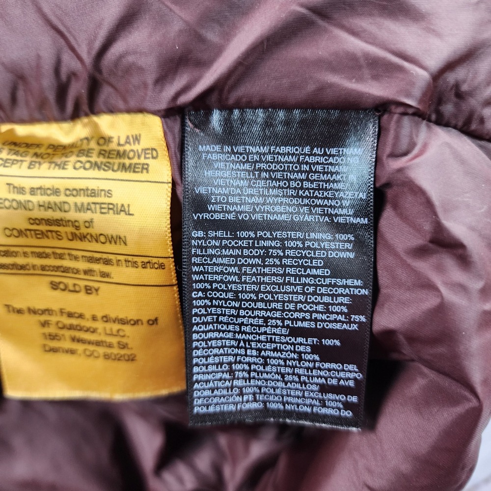 The North Face Hydrenalite Down Hoodie Womens XL Brown TNF Monogram 600 Fill - Picture 6 of 9